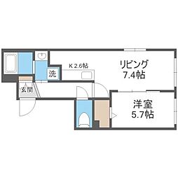 グランメール 豊平公園駅前 1LDKの間取図画像
