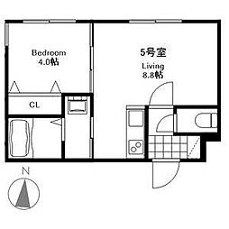 プライム南7条 1LDKの間取図画像