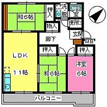 シティーコア大和 302 ｜ 福岡県福岡市博多区諸岡１丁目13-8（賃貸マンション3LDK・3階・74.84㎡） その2