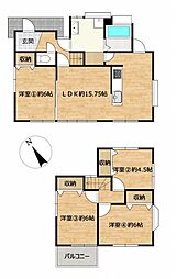 豊橋市曙町字宮前　戸建て 4LDKの間取り