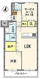 朝日プラザ北浦和 1SLDKの間取図画像