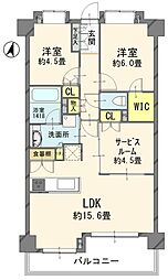 ルピアコート西大宮ステーションビュー 2SLDKの間取図画像