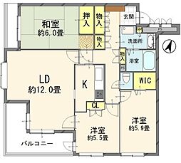 東急ドエル南浦和ビレジ 3LDKの間取図画像
