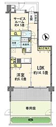 コスモ南鳩ヶ谷センターコート 1SLDKの間取図画像