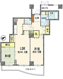 千葉ニュータウントリアスフロントタワー 2LDKの間取図画像