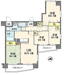プリマヴェーラ春日部 4LDKの間取図画像