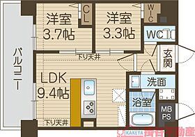 スプランディッド茨木天王 510 ｜ 大阪府茨木市天王１丁目36-3（賃貸マンション2DK・5階・38.65㎡） その2