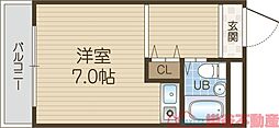 フジハイツ ワンルームの間取図画像