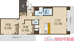 スプランティッド茨木天王 2LDKの間取図画像
