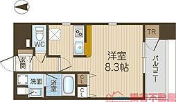 URBANEX高槻芥川 1Kの間取図画像