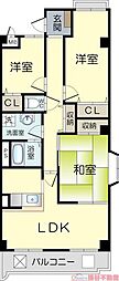 シェリール河崎2 3LDKの間取図画像