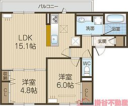 D-residence南茨木II 2LDKの間取図画像