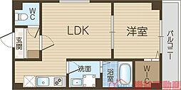 シナジー茨木 1LDKの間取図画像