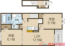 ジェイ プラサーダ 2LDKの間取図画像