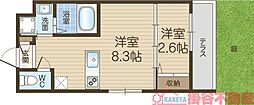 リアコート千里丘ISOUTH 1LDKの間取図画像
