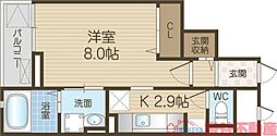ライルツー 1Kの間取図画像