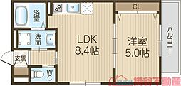 ティアラ豊川 1LDKの間取図画像