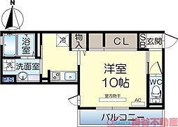 パレブロン 1DKの間取図画像
