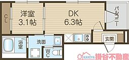 Laugh Sunny II 1DKの間取図画像
