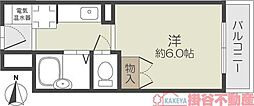 スチューデントパレス茨木 1Kの間取図画像