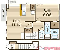 アンソレイエメゾン 1LDKの間取図画像