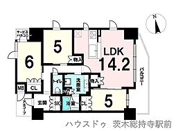 ユニハイム茨木永代町 3LDKの間取図画像