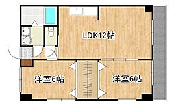 メゾン隼人 2LDKの間取図画像