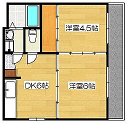 モンシェール姶良 2DKの間取図画像