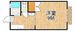 サニーコートA棟 1Kの間取図画像