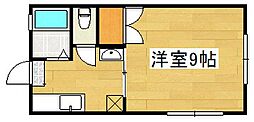 稲冨ハイツ1 1Kの間取図画像