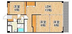 トーカンマンション国分 3LDKの間取図画像