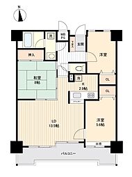 ダイアパレス八幡中央 3LDKの間取図画像