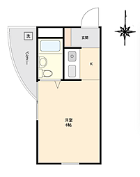 アルファ清心町1 ワンルームの間取図画像