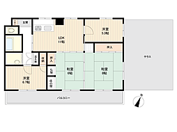ミリオンコーポラス白峰 4LDKの間取図画像