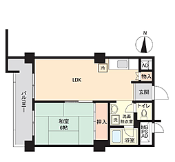 ローズコーポ新大阪第2 1LDKの間取図画像