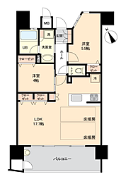 レジアス大橋 2LDKの間取図画像