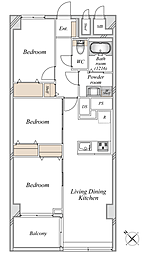 ホワイティ薬院 3LDKの間取図画像