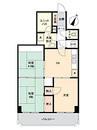 ライオンズマンション大名 3DKの間取図画像