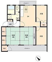 エメラルドタウン本城E棟 4DKの間取図画像