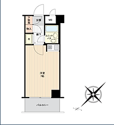 朝日プラザ博多2 ワンルームの間取図画像