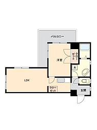 アーバンブレーム大手町 1LDKの間取図画像