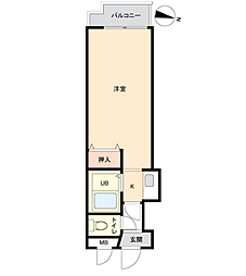 シティコアサーティ朱雀 ワンルームの間取図画像
