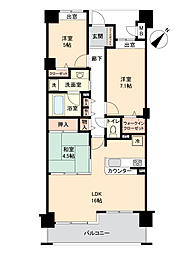 エイルマンション西池町 3LDKの間取図画像