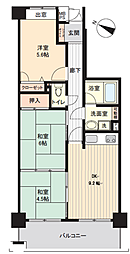 ダイアパレス美の里2 3DKの間取図画像