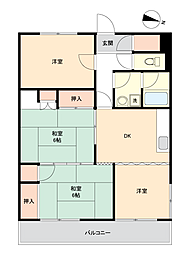 ミリオンコーポラス白帆 4DKの間取図画像