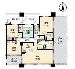 アルファステイツ国府 4LDKの間取図画像