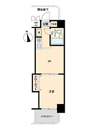 ダイアパレス高崎中央 1DKの間取図画像