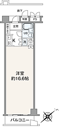 東急ドエルアルス天神 ワンルームの間取図画像