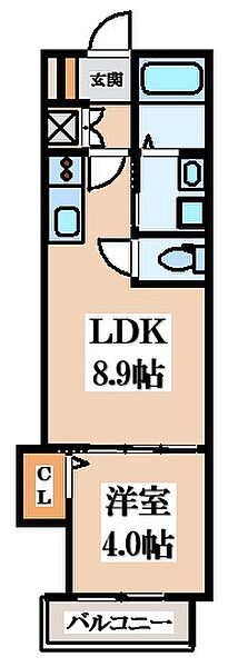 F asecia Carmel ｜大阪府東大阪市三島2丁目(賃貸アパート1LDK・3階・30.27㎡)の写真 その2