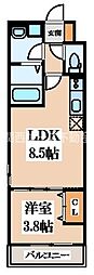 仮）東大阪市大蓮東1丁目AP A棟 2階1LDKの間取り